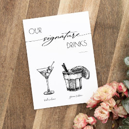 Elegante Signature Drinken Trouwbord Bar Teken Poster