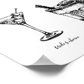Elegante Signature Drinken Trouwbord Bar Teken Poster (Hoek)