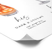 Elegante Signature Drinken Trouwbord Bar Teken Poster (Hoek)