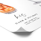 Elegante Signature Drinken Trouwbord Bar Teken Poster (Hoek)