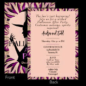 Elegante silhouet heks Halloween After Party Kaart