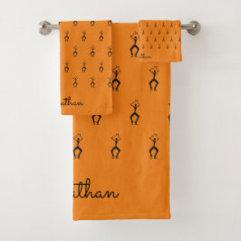 Elegante, silhouet Lingala dansers Bad Handdoek