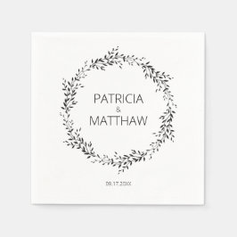 Elegante silhouet van bladeren Bruiloft Servet