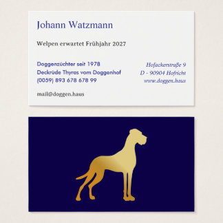 Elegante silhouet van een Deense dog  Visitekaartje