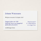 Elegante silhouet van een Deense dog  Visitekaartje (Voorkant)