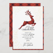 Elegante Silhouet van Rendieren | Rood & Goud Scho Feestdagenkaart (Voorkant / Achterkant)