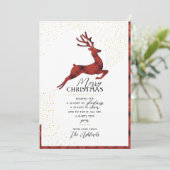 Elegante Silhouet van Rendieren | Rood & Goud Scho Feestdagenkaart (Staand voorkant)