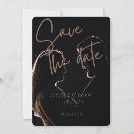 Elegante Silhouette Foto Save the Date Uitnodiging