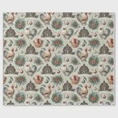 Elegante Silkie Kip Kerstvakantie Gift Wrap Cadeaupapier (Vlak)