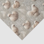 Elegante Silkie Kip Neutraal Winter Gift Wrap Tissuepapier (Detail)