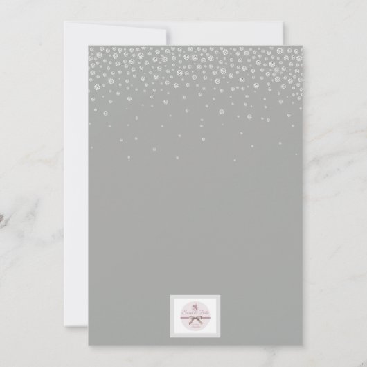 Elegante Silver en Mauve bruiloft uitnodiging (Achterkant)