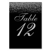 Elegante Silver Glitter Confetti Trouwtafel Kaart (Voorkant)