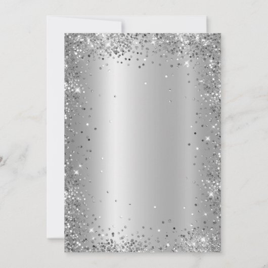 Elegante Silver Glitter Metal Folie 90e verjaardag Kaart (Achterkant)