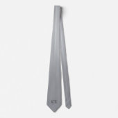 Elegante Silver Grey Classic Monogram Initialen Stropdas (Voorkant)