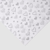 Elegante  Silver Hearts bruiloft, Verloving Tissuepapier (Detail)