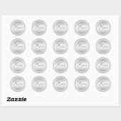 Elegante Silver MERCI Labels Stickers (Vel)