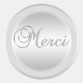 Elegante Silver MERCI Labels Stickers (Voorkant)