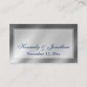 Elegante Silver & Navy bruiloft website Insert Kaa Informatiekaartje (Achterkant)