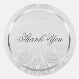 Elegante Silver Script-Stickers Ronde Sticker
