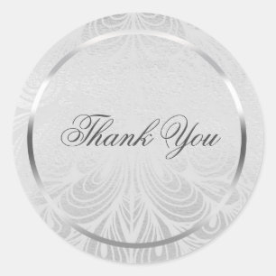 Elegante Silver Script-Stickers Ronde Sticker