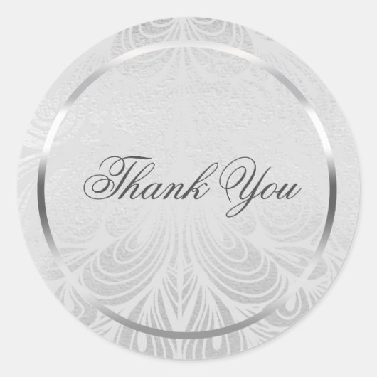Elegante Silver Script-Stickers Ronde Sticker (Voorkant)