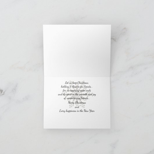 Elegante Silver Wolf Christmas Kaart (Binnen)