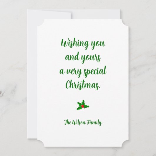 Elegante & Simpele Aangepaste Kerstkaart Kaart (Voorkant)