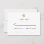 Elegante simpele chic goud folie schelp maaltijd o RSVP kaartje (Voorkant)