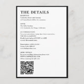 Elegante & Simpele details & QR Code Huwelijk Informatiekaartje (Voorkant)