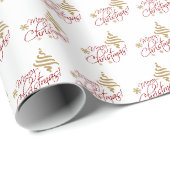 Elegante Simpele Prettig Kerst Wens Cadeaupapier (Rol Hoek)