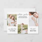 Elegante Simpele Typografie Koppel Fotocollage Save The Date (Achterkant)