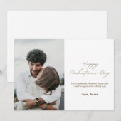 Elegante Simpele Valentijnsdag Fotokaart Feestdagenkaart (Voorkant / Achterkant)