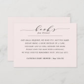 Elegante Simple Blush Pink boeken voor Baby Reques Informatiekaartje (Voorkant / Achterkant)