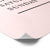 Elegante Simple Blush Pink openingstijden Poster (Hoek)