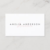 Elegante Simple Dusty Pink Script QR-code Visitekaartje (Voorkant)