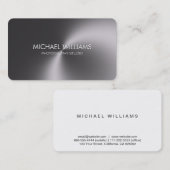 Elegante simple profesión profesional metal brillo visitekaartje (Voorkant / Achterkant)