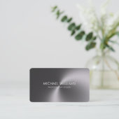 Elegante simple profesión profesional metal brillo visitekaartje (Staand voorkant)