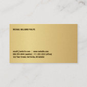 Elegante simple profesión profesional metal brillo visitekaartje (Achterkant)