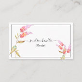 Elegante simplistische bloemist visitekaartje (Voorkant)