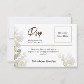 Elegante simplistische Waterverf Eucalyptus RSVP (Voorkant)