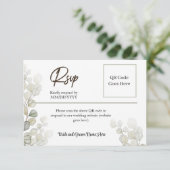 Elegante simplistische Waterverf Eucalyptus RSVP (Staand voorkant)