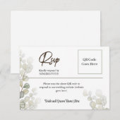 Elegante simplistische Waterverf Eucalyptus RSVP (Voorkant / Achterkant)