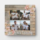 Elegante sinaasappel bloemen distressed hout vier  fotoplaat (Voorkant)