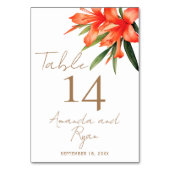 Elegante Sinaasappel Oleander Bloem Bloemen Huweli Kaart (Achterkant)