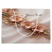 Elegante Sinaasappel Perzik Bloem Geschenkzak Groot Cadeauzakje (Achterkant)