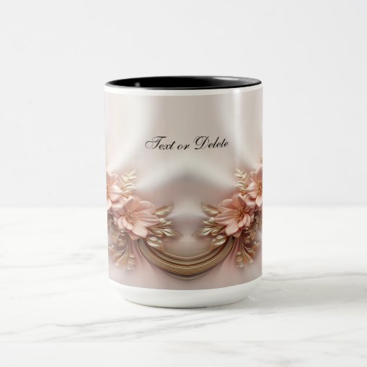 Elegante Sinaasappel Perzik Bloem Mok (Midden)