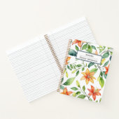 Elegante Sinaasappels Bloemen Garden Lover's geper Notitieboek (Binnen)