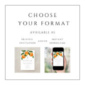 Elegante Sinaasappels Botanische Meisje Dopen Kaart