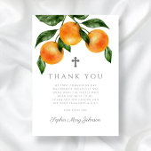 Elegante Sinaasappels Citrus First Holy Communion Bedankkaart