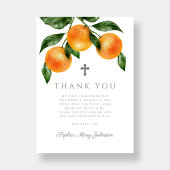 Elegante Sinaasappels Citrus First Holy Communion Bedankkaart